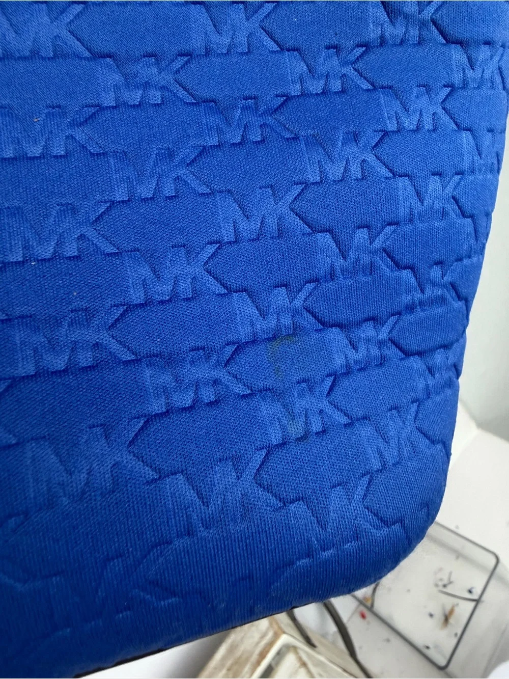 Michael Kors embossed MK monogram tote bag with matching double shoulder straps